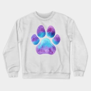 Purple Blue Paw Print Crewneck Sweatshirt